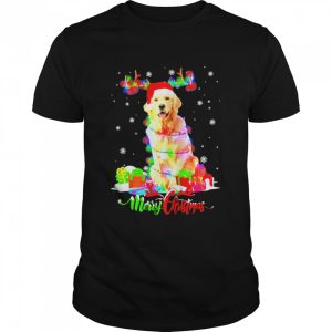 golden Retriever Dog Merry Christmas Party Family Tee Shirt