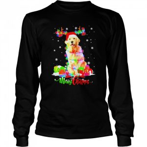 golden Retriever Dog Merry Christmas Party Family Tee Shirt 3