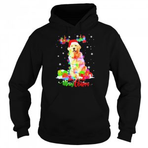 golden Retriever Dog Merry Christmas Party Family Tee Shirt 5