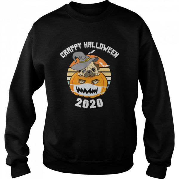 halloween 2020 boo Pumpkin Wear Mask Pug Dog Witch Hat shirt