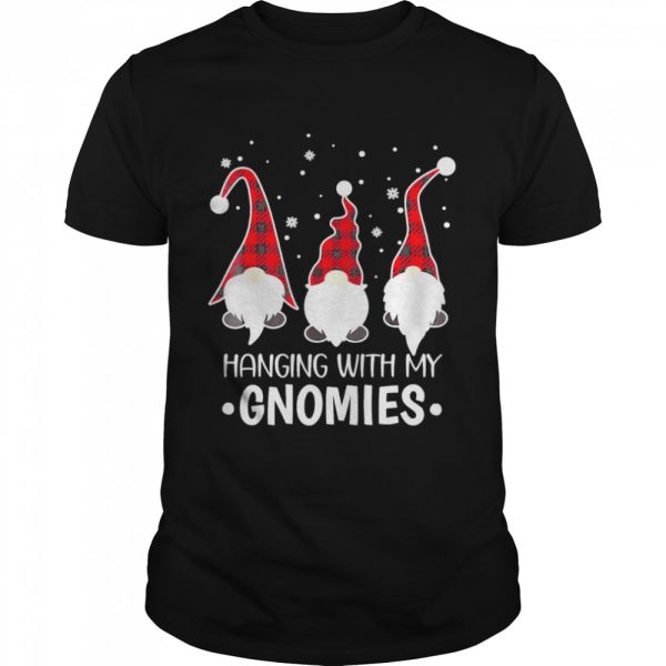 hanging With My Gnomies Buffalo Plaid Christmas Pajama Tee Shirts