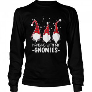 hanging With My Gnomies Buffalo Plaid Christmas Pajama Tee Shirts 3