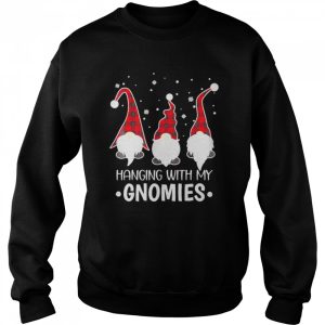 hanging With My Gnomies Buffalo Plaid Christmas Pajama Tee Shirts 4