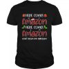 here Comes Sleigh Right Down My Driveway Red Plaid Christmas Tee Shirt