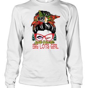 messy bun Santa favorites Big Lots girl Christmas shirt 3