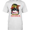 messy bun Santa favorites Dollar General girl Christmas shirt