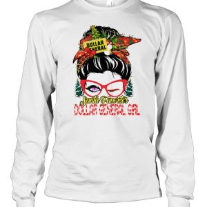 messy bun Santa favorites Dollar General girl Christmas shirt 3