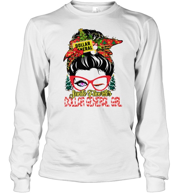 messy bun Santa favorites Dollar General girl Christmas shirt messy bun Santa favorites Dollar General girl Christmas shirt