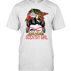 messy bun Santa favorites Scentsy girl Christmas shirt
