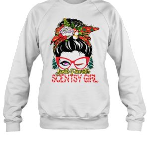 messy bun Santa favorites Scentsy girl Christmas shirt 4