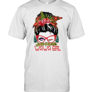 messy bun Santa favorites Wawa girl Christmas shirt