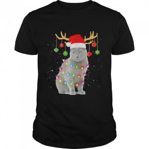reindeer Nebelung Cat Santa Christmas Light Xmas Nebelung Sweater Shirt
