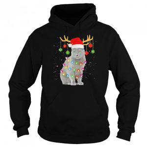 reindeer Nebelung Cat Santa Christmas Light Xmas Nebelung Sweater Shirt 5