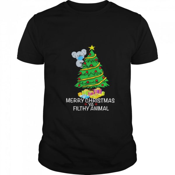 sloth merry christmas ya filthy animal shirt