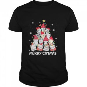 the cats treepine merry christmas shirt