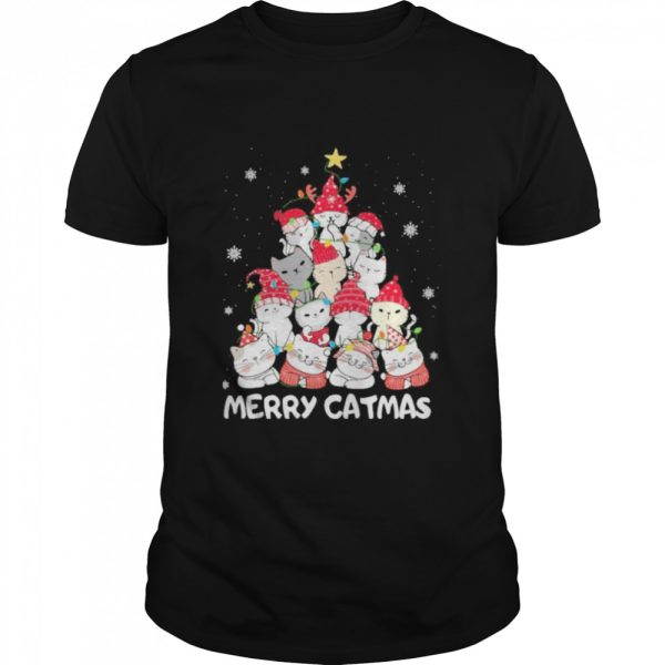 the cats treepine merry christmas shirt