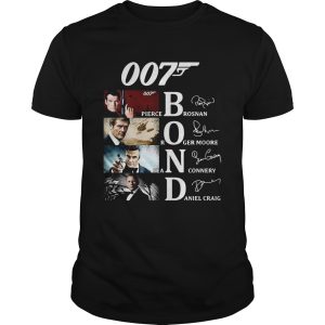 007 Pierce Brosnan Roger Moore Sean Connery Daniel Craig Signatures shirt