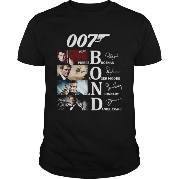007 Pierce Brosnan Roger Moore Sean Connery Daniel Craig Signatures shirt