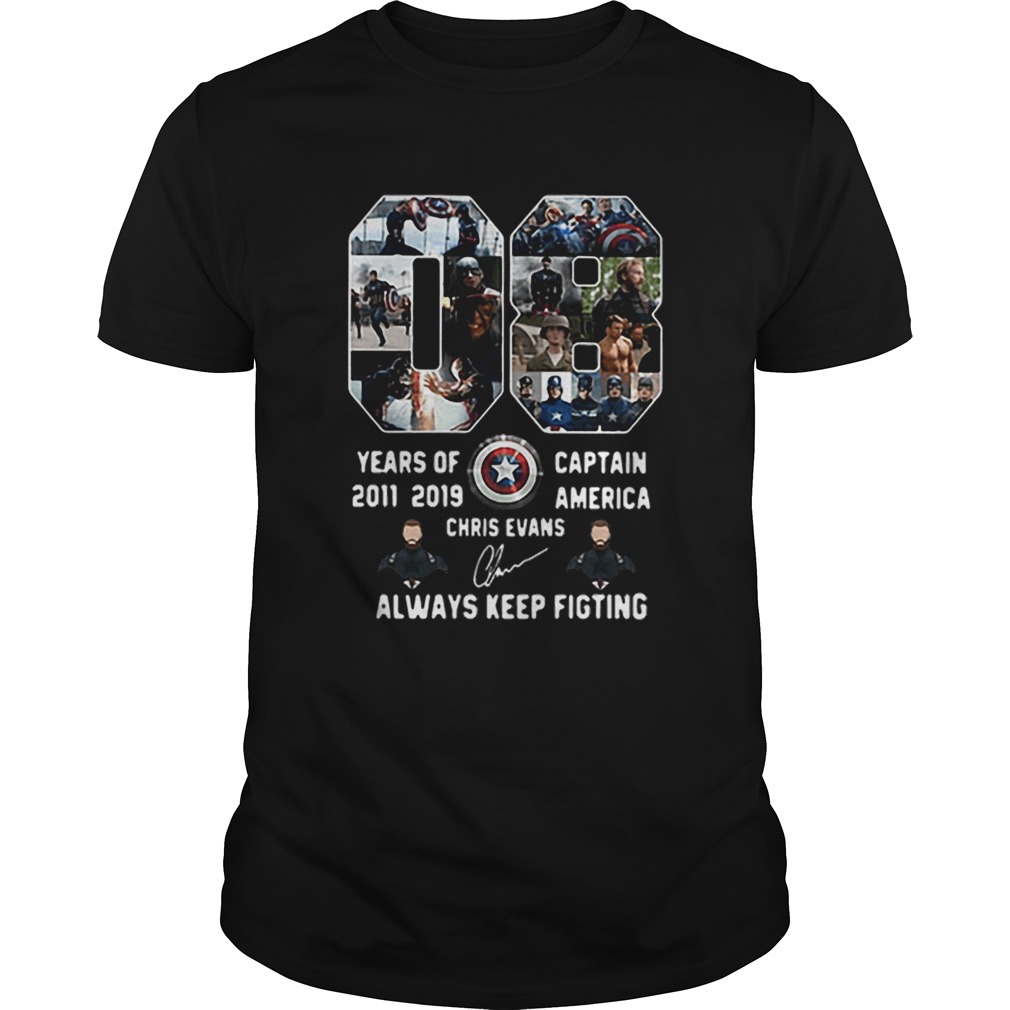 08 years of Captain America 2011 2019 Chris Evans shirt 08 years of Captain America 2011 2019 Chris Evans shirt