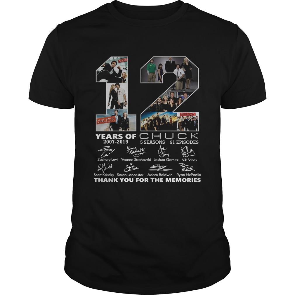 12 Years of Chuck thank you for the memories shirt 12 Years of Chuck thank you for the memories shirt
