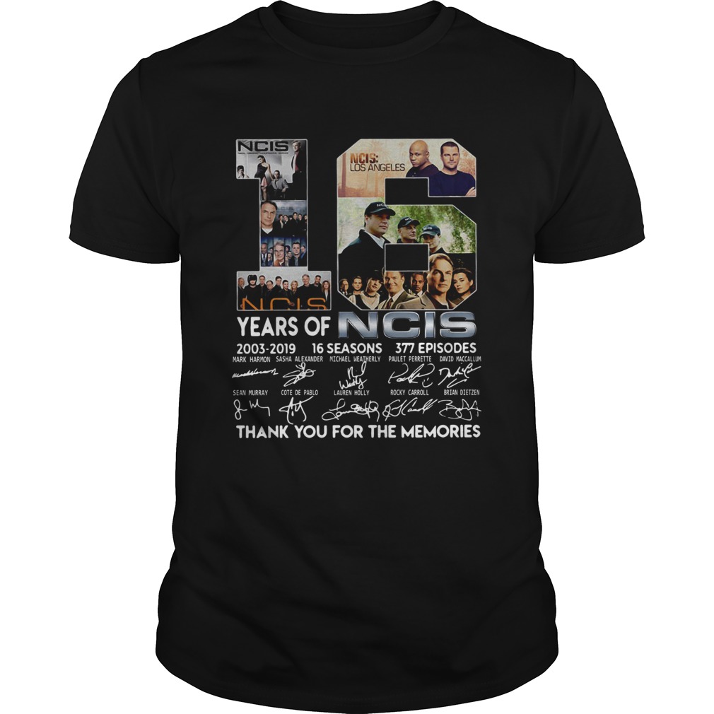 16 Years Of Ncis 20032019 16 Seasons 377 Episodes Thank You For The Memories Shirt 16 Years Of Ncis 20032019 16 Seasons 377 Episodes Thank You For The Memories Shirt