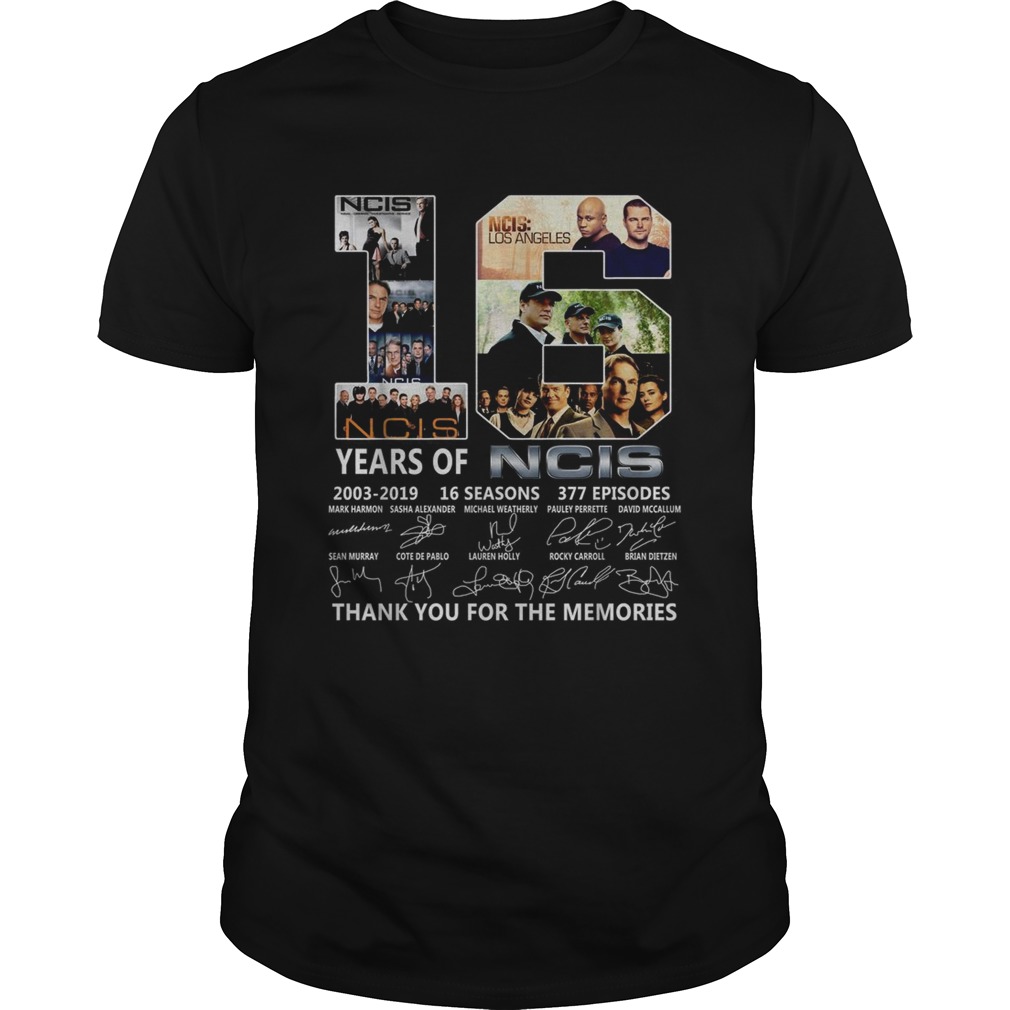 16 Years of Ncis 2003 2019 16 seasons 337 episodes thank you for the memories shirt 16 Years of Ncis 2003 2019 16 seasons 337 episodes thank you for the memories shirt