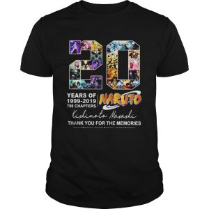 20 Years of Naruto 1999 2019 700 chapters thank you for the memories shirt