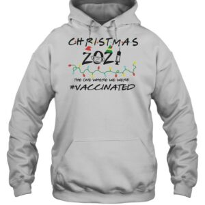 2021 Covid Vaccine Christmas Tree Ornament The One Where We Were Vaccinated shirt 3