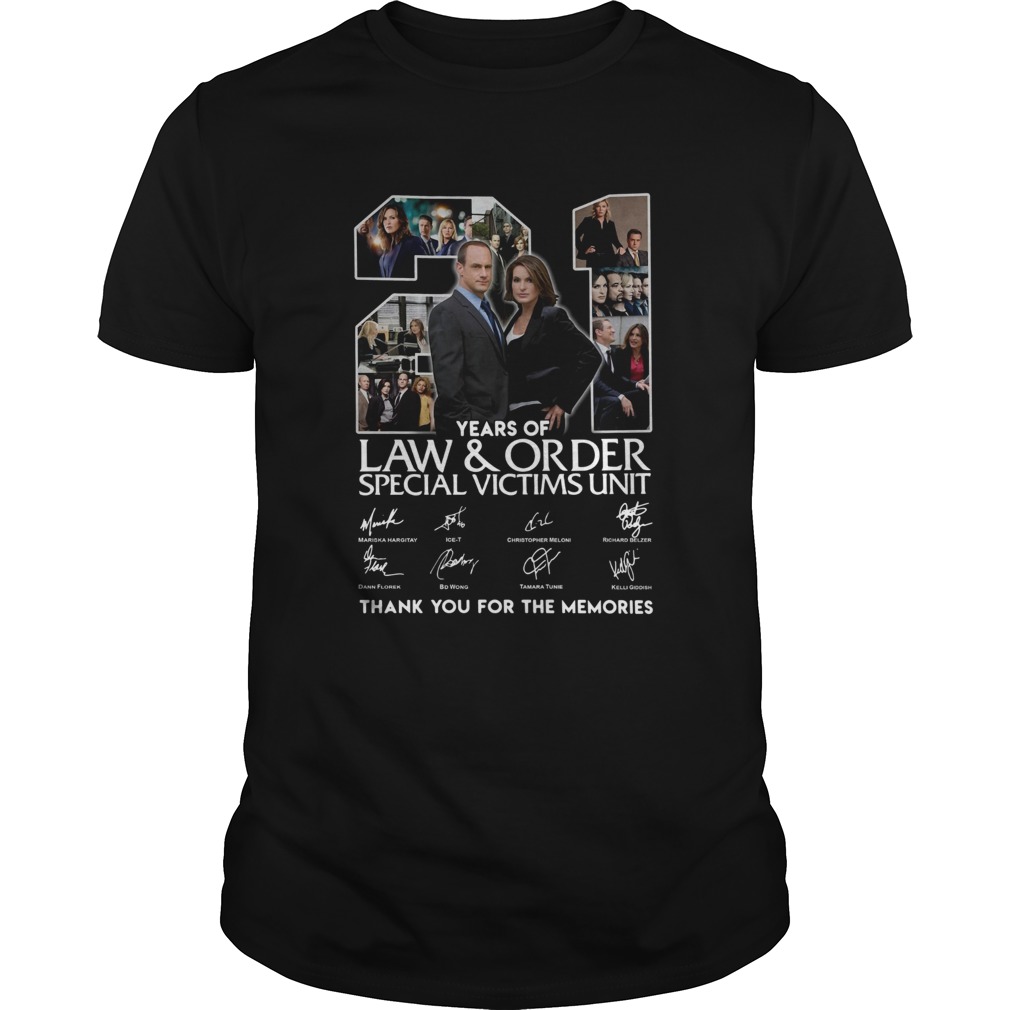 21 Years Of Law And Order Special Victims Unit Thank You For The Memories Signatures shirt 21 Years Of Law And Order Special Victims Unit Thank You For The Memories Signatures shirt