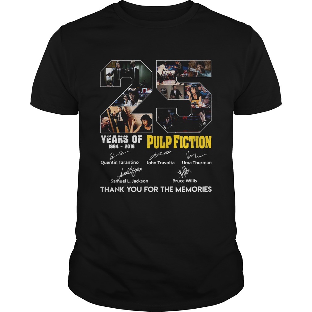 25 Years of Pulp Fiction thank you for the memories shirt 25 Years of Pulp Fiction thank you for the memories shirt