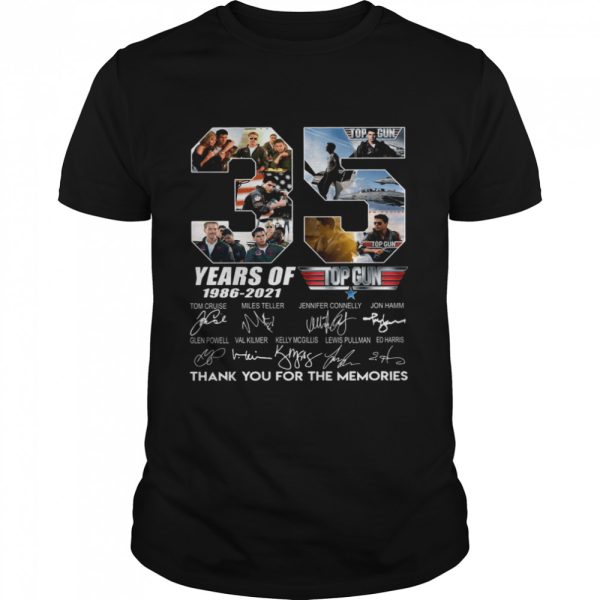 35 Years Of 1986 2021 Top Gun Maverick Thank You For The Memories Signature shirt