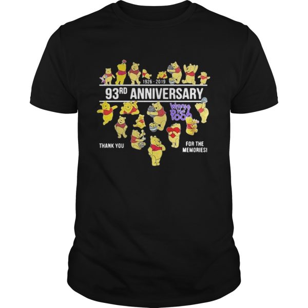 3rd anniversary Winnie the Pooh thank you for the memories t-shirt