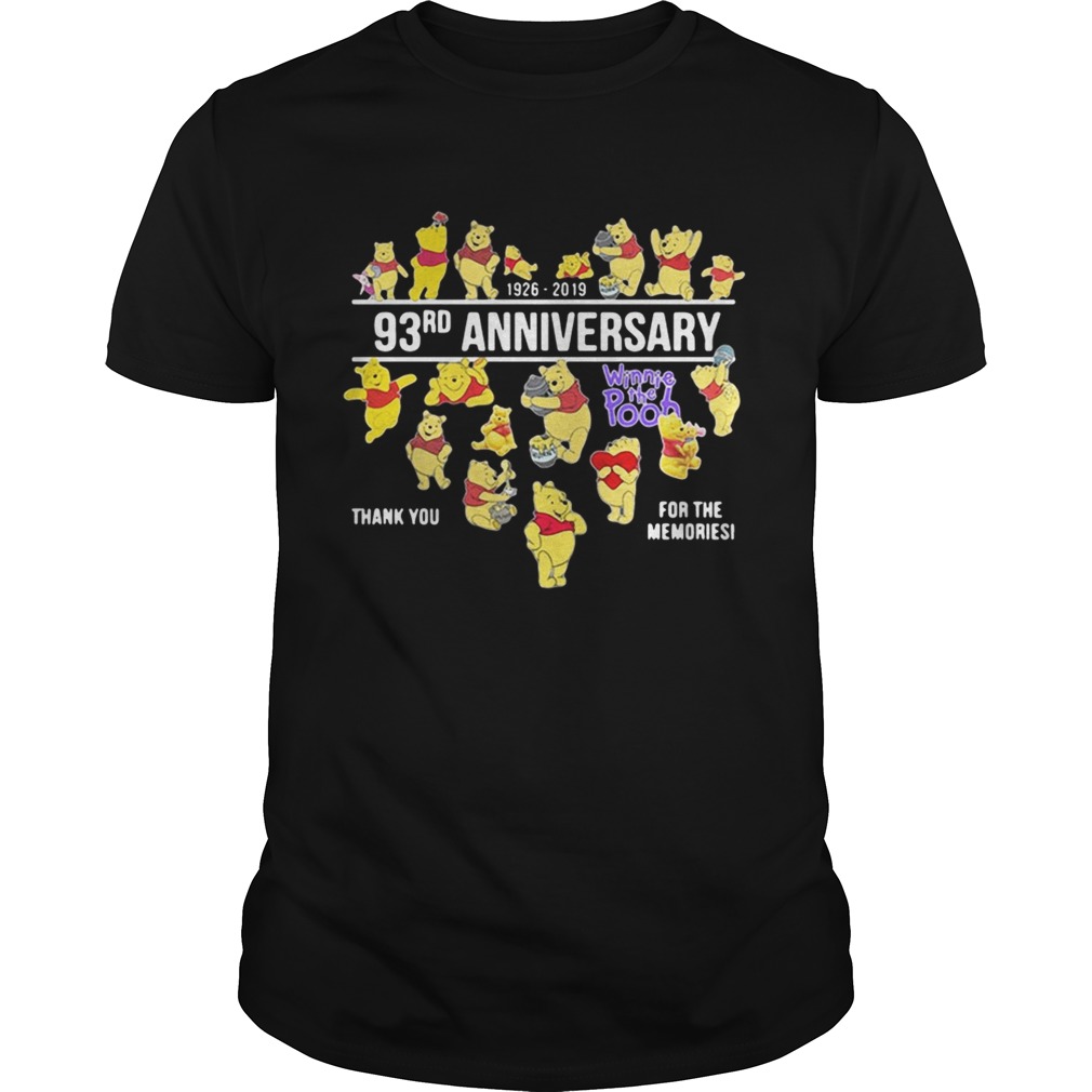 3rd anniversary Winnie the Pooh thank you for the memories t-shirt 3rd anniversary Winnie the Pooh thank you for the memories t-shirt