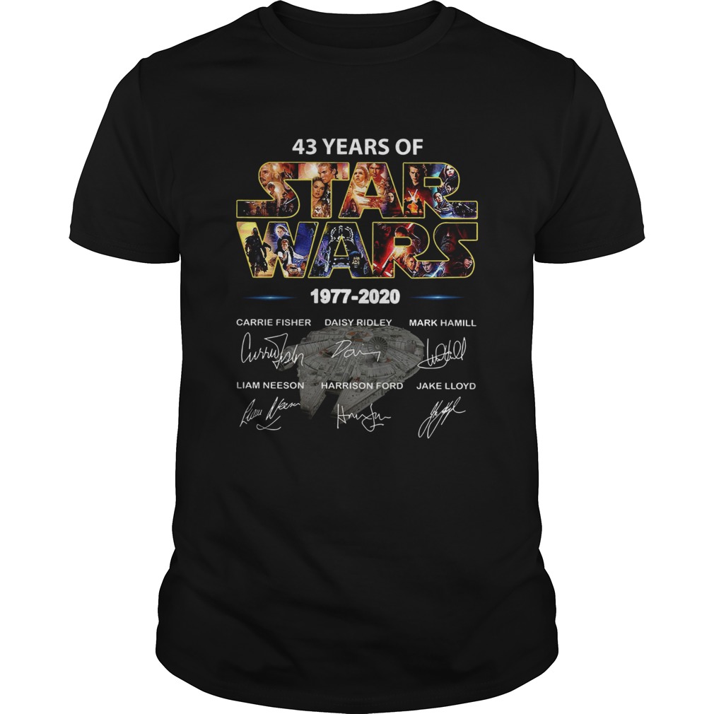 43 Years Of Star War 1977 2020 Signatures shirt 43 Years Of Star War 1977 2020 Signatures shirt