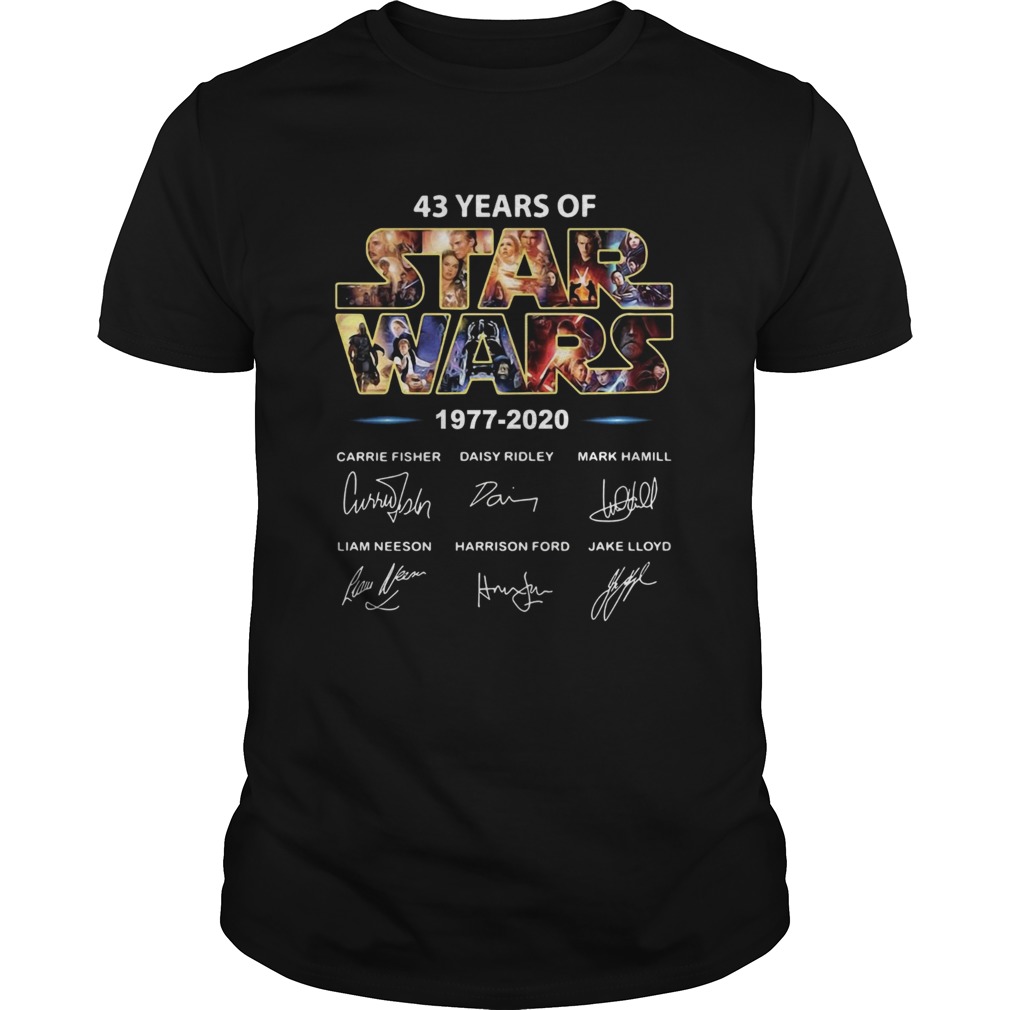 43 years of Star Wars 1977 2020 signature shirt 43 years of Star Wars 1977 2020 signature shirt