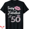 50 And Fabulous T-Shirt Crown Lips Birthday Trending