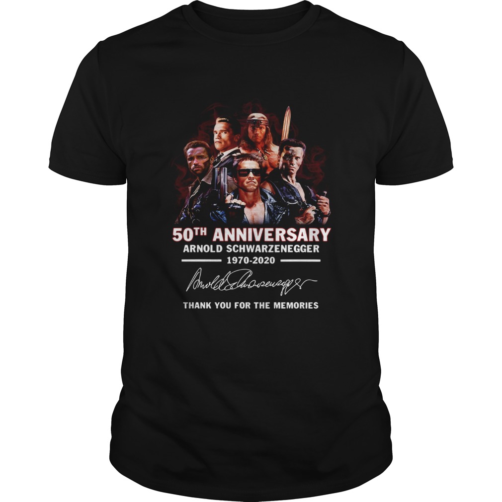 50th Anniversary Arnold Schwarzenegger 19702020 Thank You For The Memories Signature shirt 50th Anniversary Arnold Schwarzenegger 19702020 Thank You For The Memories Signature shirt