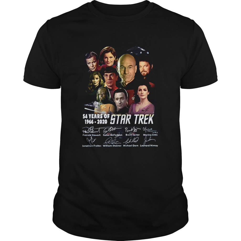 54 Years Of 1966 2020 Star Trek Characters Signatures shirt 54 Years Of 1966 2020 Star Trek Characters Signatures shirt
