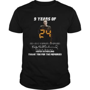 9 years of Jack Bauer Kiefer sutherland thank you for the memories shirt