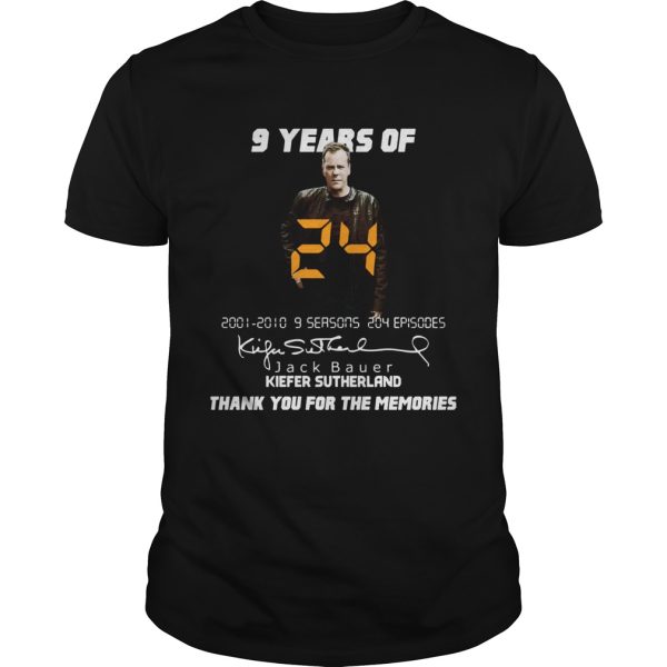 9 years of Jack Bauer Kiefer sutherland thank you for the memories shirt