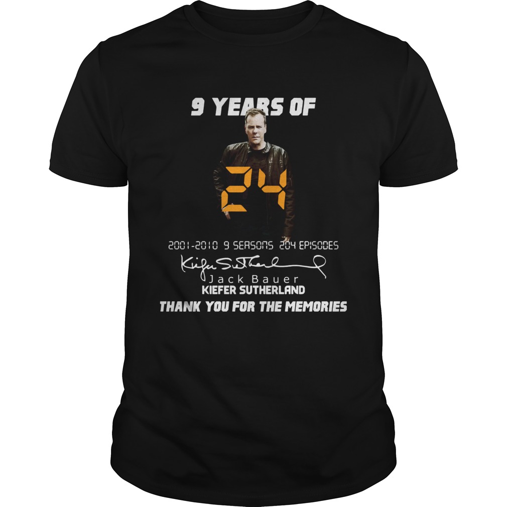 9 years of Jack Bauer Kiefer sutherland thank you for the memories shirt 9 years of Jack Bauer Kiefer sutherland thank you for the memories shirt