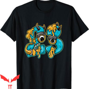 Aqua 5 T-Shirt Number 23 Drip Yellow Blue Retro Matching