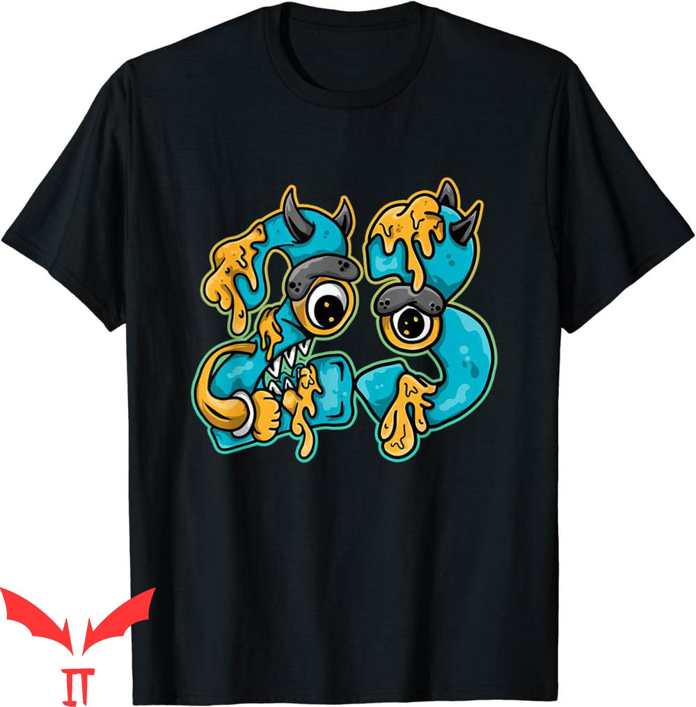 Aqua 5 T-Shirt Number 23 Drip Yellow Blue Retro Matching Aqua 5 T-Shirt Number 23 Drip Yellow Blue Retro Matching