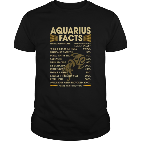Aquarius Facts Serving per container Daily Value shirt
