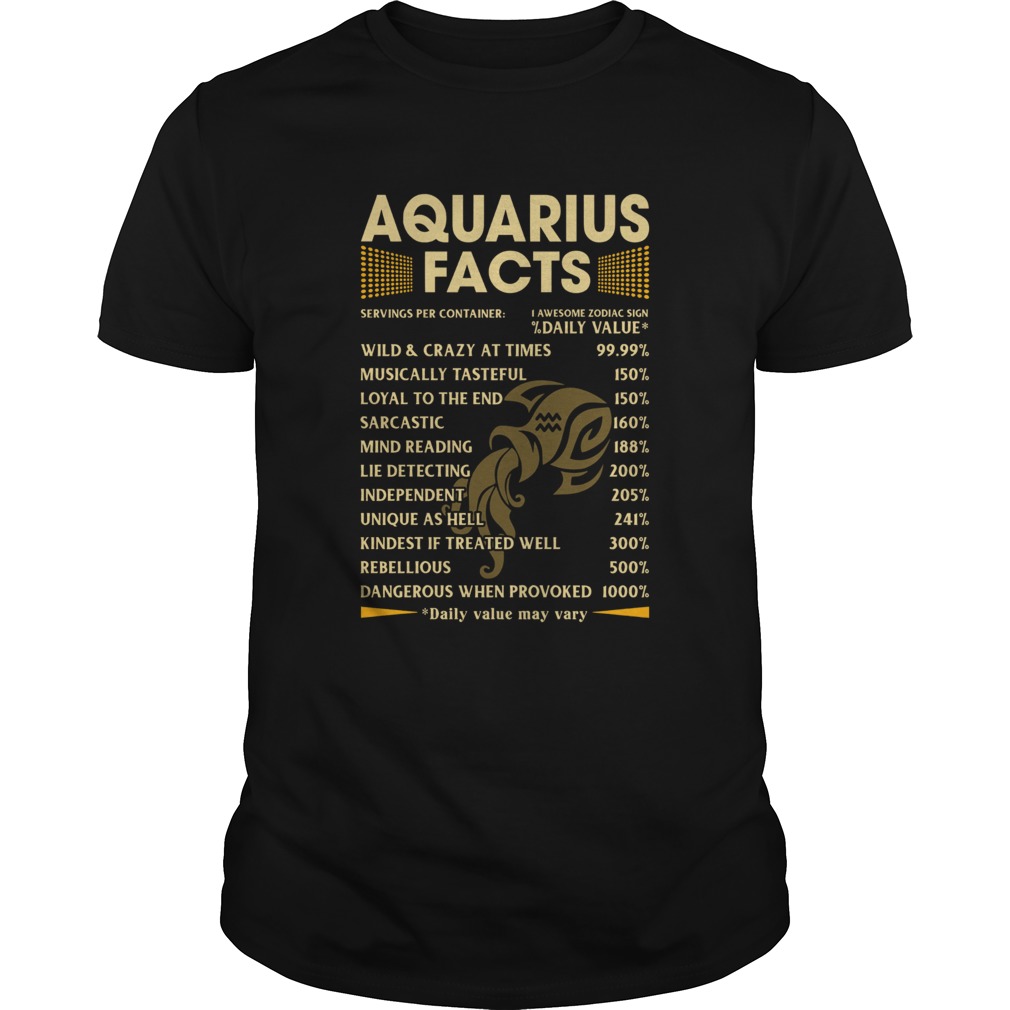 Aquarius Facts Serving per container Daily Value shirt Aquarius Facts Serving per container Daily Value shirt