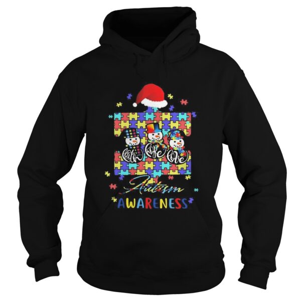 Autism awareness Faith Hope Love Snowman shirt