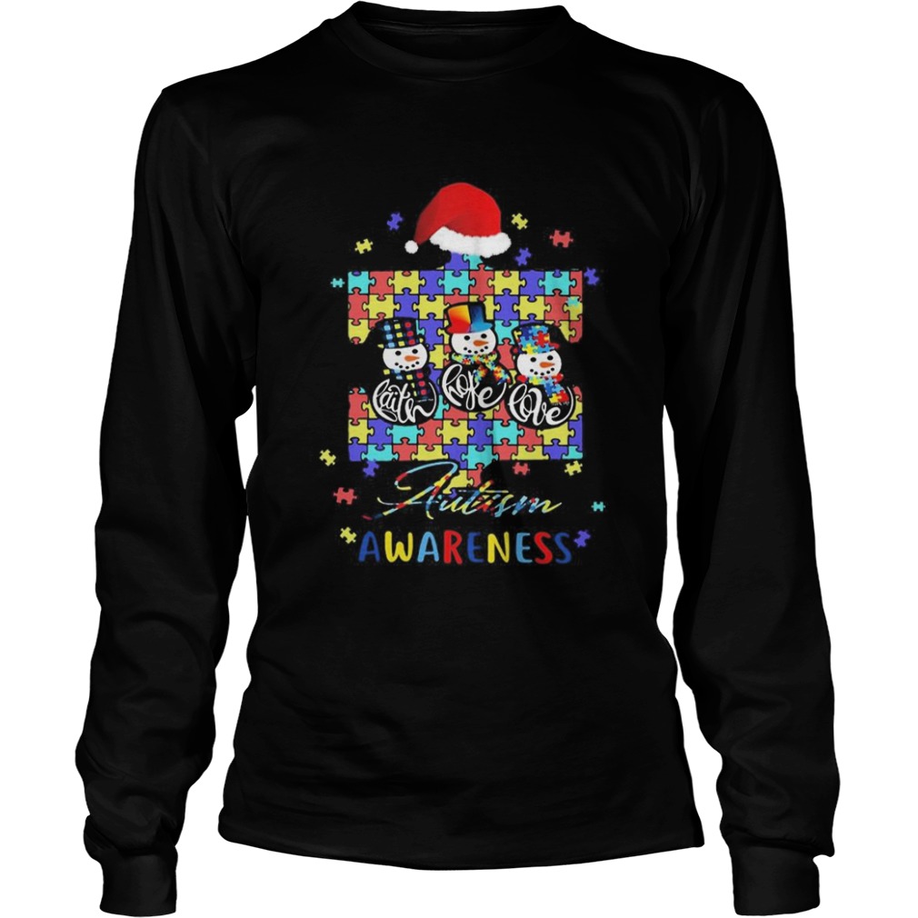 Autism awareness Faith Hope Love Snowman shirt Autism awareness Faith Hope Love Snowman shirt