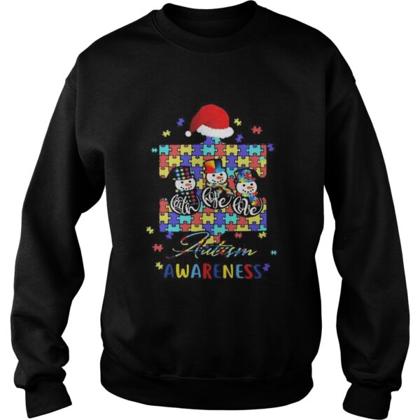 Autism awareness Faith Hope Love Snowman shirt