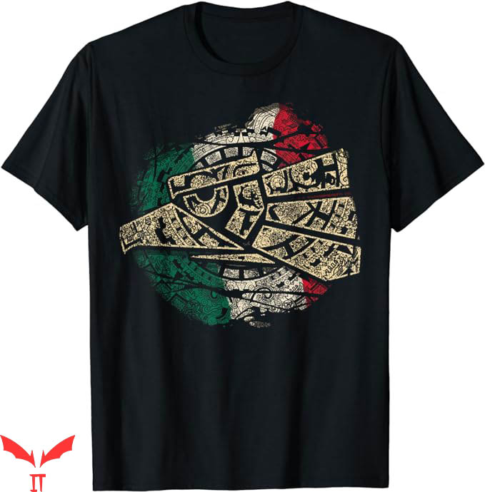 Aztec Western T-Shirt Calendar Mexican Eagle Archeological Aztec Western T-Shirt Calendar Mexican Eagle Archeological