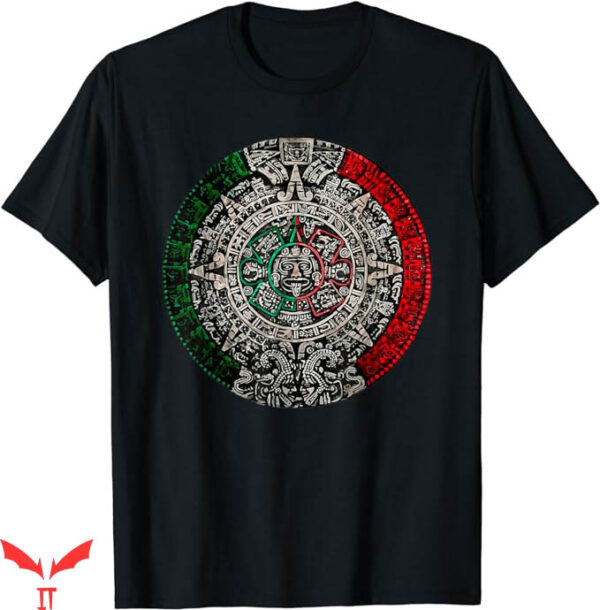 Aztec Western T-Shirt Sun Stone Mexican Art T-Shirt Trending